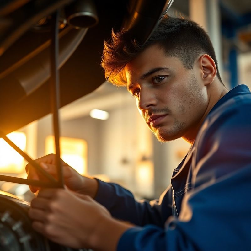 Mecânico certificado substituindo correia dentada em motor de veículo de passeio